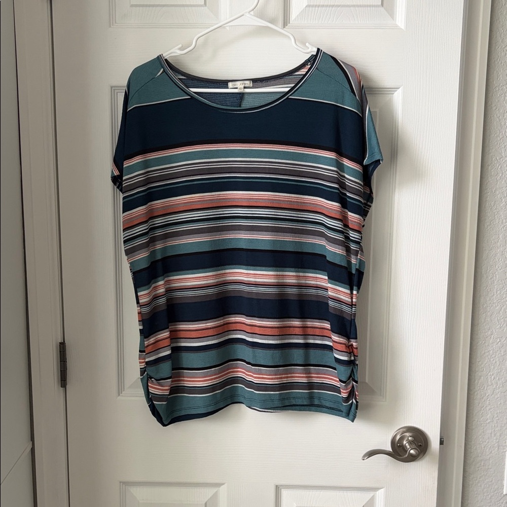 Striped Short Sleeve Women's Top